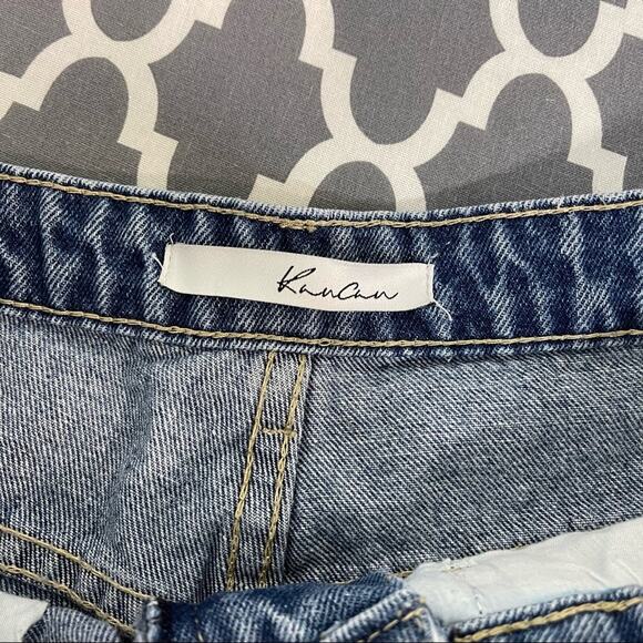 Kancan Ultra High Rise Short Distressed Denim Jean Size Small - Picture 9 of 9